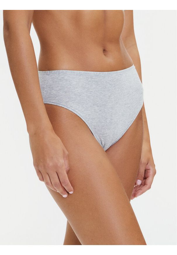 Hunkemöller Figi klasyczne z wysokim stanem 302033 Szary. Stan: podwyższony. Kolor: szary. Materiał: bawełna, syntetyk