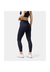 Legginsy bezszwowe push-up Carpatree Elite granatowe. Stan: podwyższony. Kolor: niebieski. Materiał: skóra, elastan