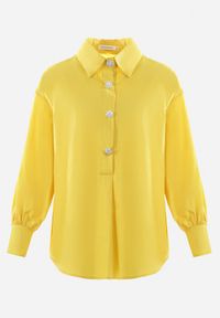Born2be - Żółta Koszula Bawełniana Trapezowa Hazala. Kolor: żółty. Materiał: bawełna. Długość: długie. Styl: klasyczny, elegancki #6