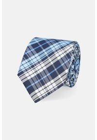 Lancerto - Krawat Granatowy w Kratę. Kolor: niebieski. Materiał: poliester #1