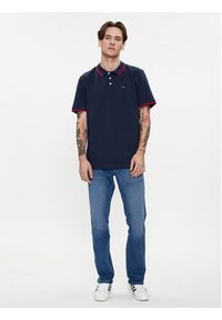 Wrangler Polo 112350403 Granatowy Regular Fit. Typ kołnierza: polo. Kolor: niebieski. Materiał: bawełna