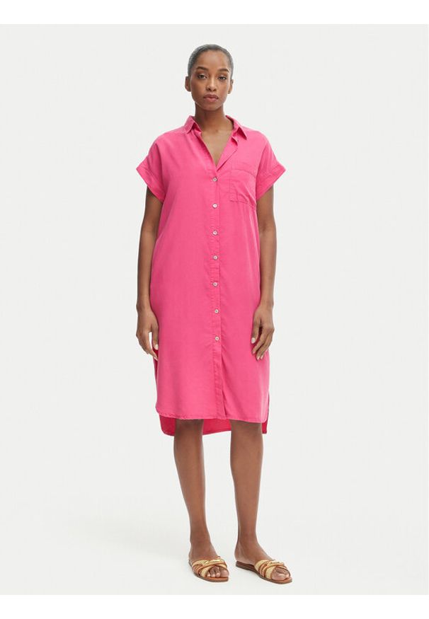 Iconique Sukienka koszulowa Quinn IC26-060 Różowy ciemny Relaxed Fit. Kolor: różowy. Materiał: lyocell. Typ sukienki: koszulowe