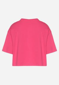 Born2be - Różowy Krótki T-shirt Oversize Lilu. Kolor: różowy. Długość: krótkie #4