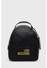 Love Moschino plecak damski kolor czarny mały gładki. Kolor: czarny. Wzór: gładki #1
