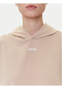 Hugo - HUGO Bluza 50490594 Beżowy Regular Fit. Kolor: beżowy. Materiał: bawełna #3