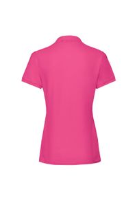 FRUIT OF THE LOOM - Damska Koszulka Polo Premium. Typ kołnierza: polo. Kolor: różowy