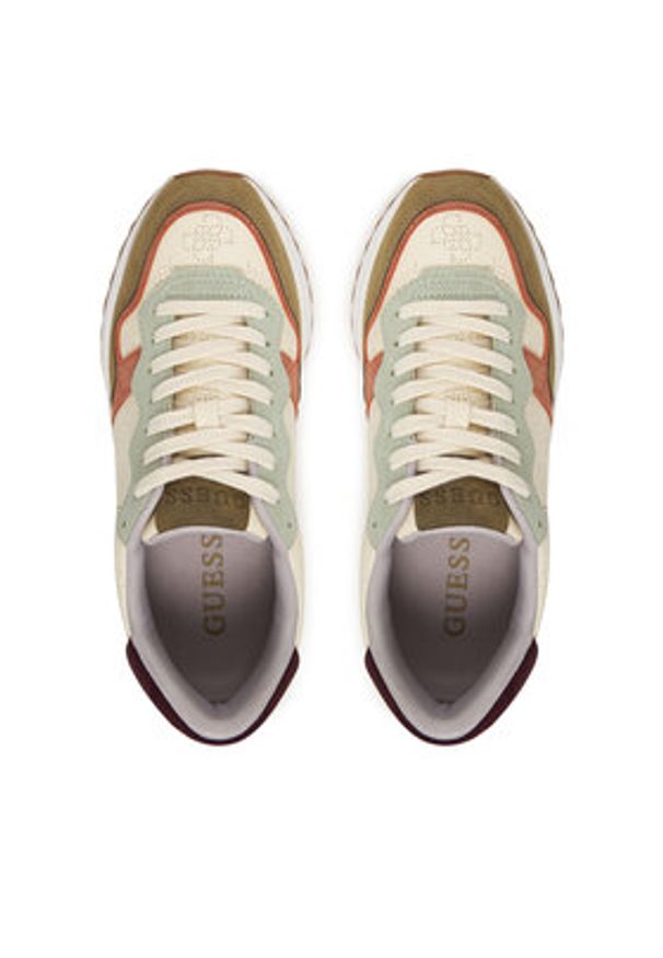 Guess Sneakersy FLPVN5 FAM12 Écru. Kolor: kremowy. Materiał: skóra