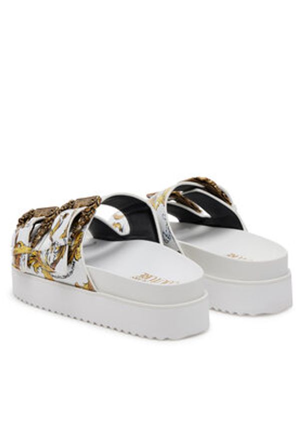 Versace Jeans Couture Klapki 78VA3SM1 ZS366 G03 Biały. Kolor: biały. Materiał: skóra