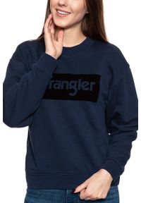 Wrangler - BLUZA WRANGLER HIGH RIB RETRO SWEAT NAVY W6N0HA114. Kolor: niebieski. Styl: retro #8