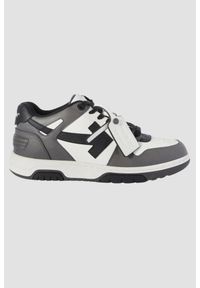 OFF-WHITE Szare sneakersy Out Of Office Calf Leather. Kolor: szary