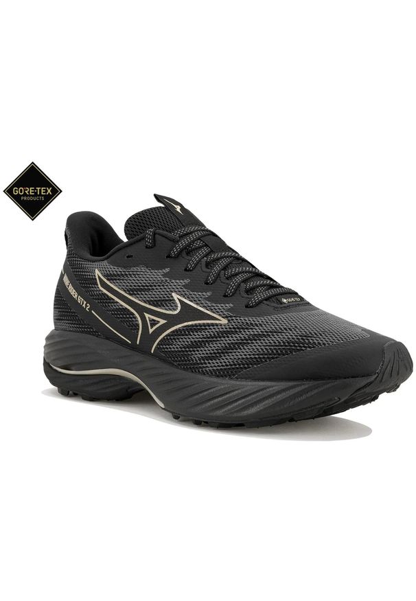 Buty do biegania damskie Mizuno Wave Rider GTX 2 iron gate/ge gold/black. Kolor: szary. Model: Mizuno Wave. Sport: bieganie