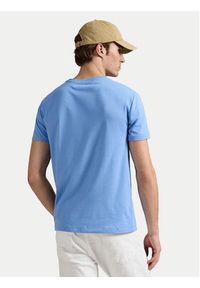 Polo Ralph Lauren T-Shirt 710671438454 Błękitny Custom Slim Fit. Typ kołnierza: polo. Kolor: niebieski. Materiał: bawełna #5
