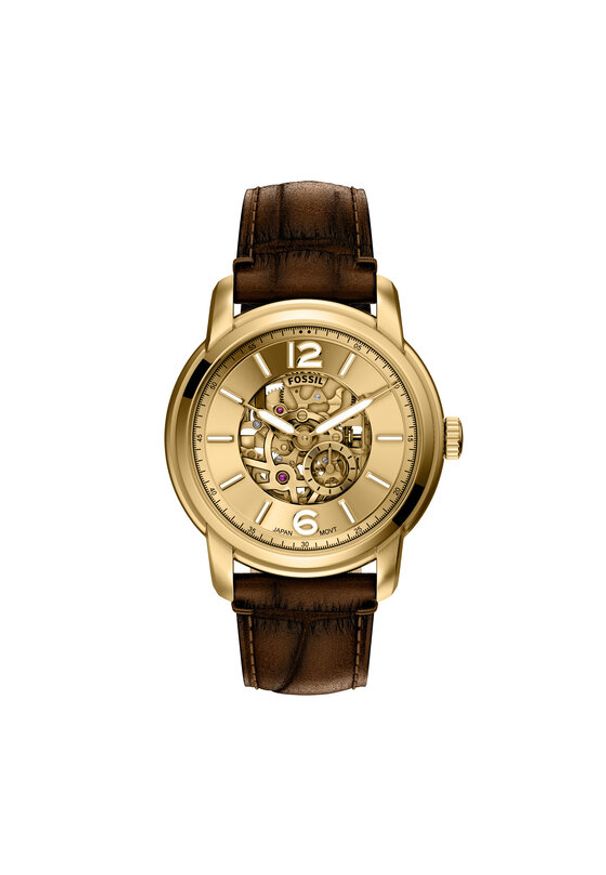 Fossil Zegarek Fossil Heritage ME3279 Brązowy. Kolor: brązowy. Materiał: skóra