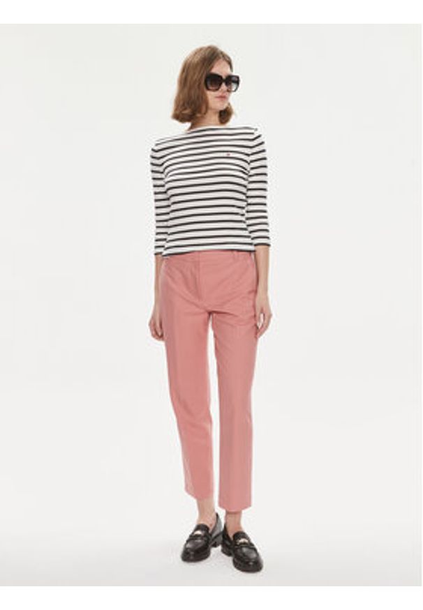 TOMMY HILFIGER - Tommy Hilfiger Bluzka New Cody WW0WW40589 Écru Slim Fit. Kolor: kremowy. Materiał: bawełna
