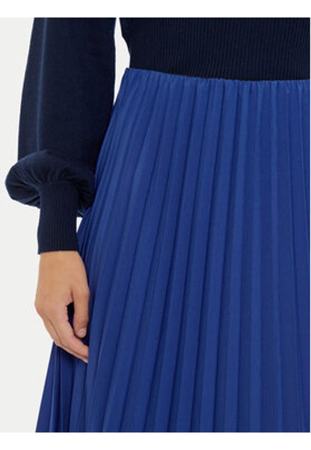 Vero Moda Spódnica plisowana Soma 10316237 Niebieski Regular Fit. Kolor: niebieski. Materiał: syntetyk