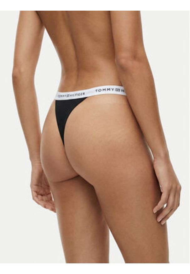 TOMMY HILFIGER - Tommy Hilfiger Stringi UW0UW06228 Czarny. Kolor: czarny. Materiał: bawełna