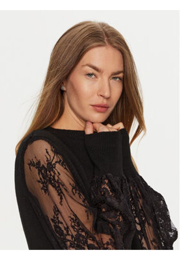 ViCOLO Sweter 77064S Czarny Regular Fit. Kolor: czarny. Materiał: syntetyk