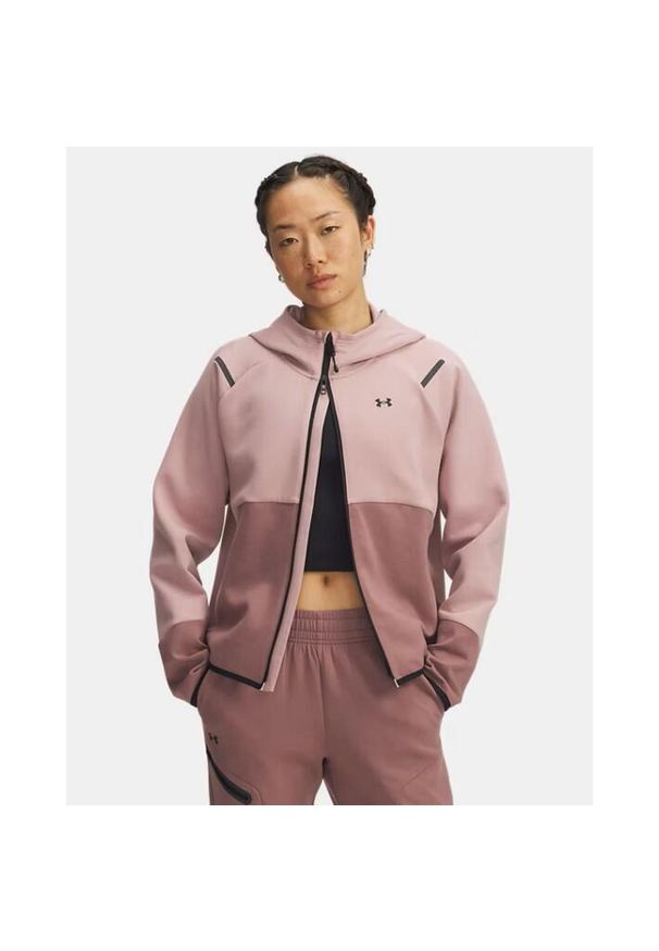 Bluza Under Armour Rival Fleece Colorblock Hoodie. Kolor: różowy
