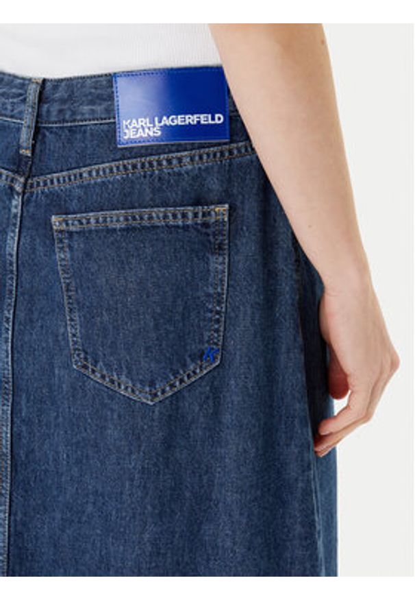 Karl Lagerfeld Jeans Spódnica jeansowa A3W12011 Niebieski Regular Fit. Kolor: niebieski. Materiał: bawełna