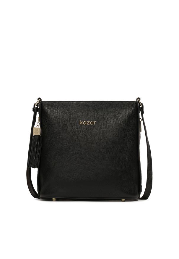 Kazar - Czarna skórzana listonoszka z chwostem. Kolor: czarny. Materiał: skórzane. Styl: elegancki, casual, klasyczny