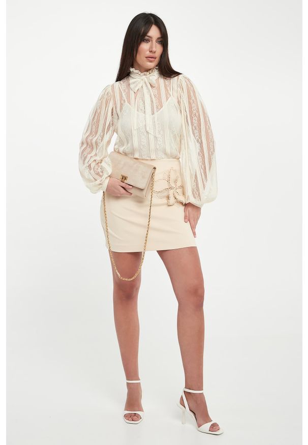 Twinset Milano - Bluzka damska koronkowa TWINSET. Materiał: koronka