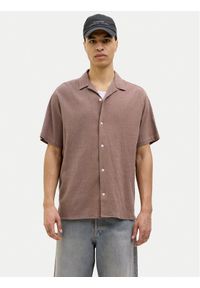 Jack & Jones Koszula Luke 12255781 Brązowy Relaxed Fit. Kolor: brązowy. Materiał: bawełna #1