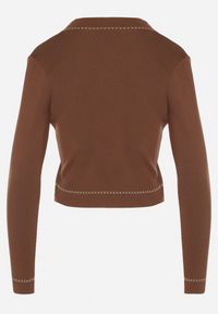 Born2be - Brązowy Kardigan Patli. Kolor: brązowy. Długość rękawa: długi rękaw. Długość: długie. Styl: elegancki, retro