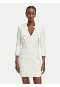 Elisabetta Franchi Sukienka koktajlowa AB-925-61E2-V450 Biały Regular Fit. Kolor: biały. Materiał: syntetyk. Styl: wizytowy #1