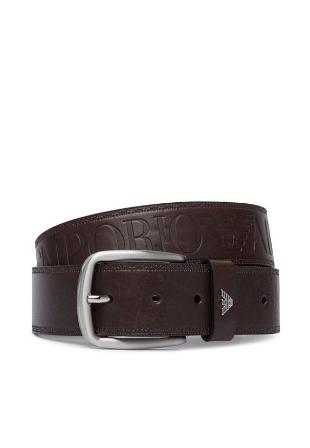 Emporio Armani Pasek EM007190 AF29179 U6027 Zielony. Kolor: zielony. Materiał: skóra