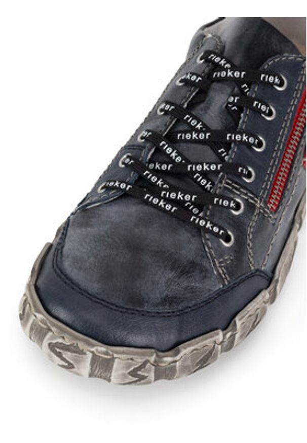 Rieker Półbuty L0302-14 Niebieski. Kolor: niebieski. Materiał: skóra