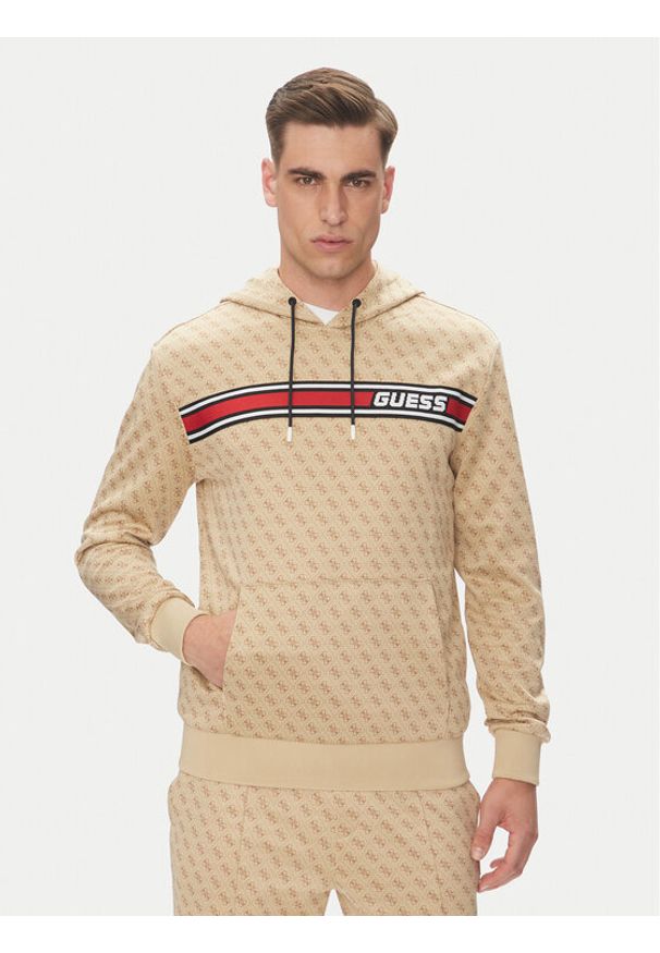 Guess Bluza New Korbin Z4BQ30 FL04Q Beżowy Regular Fit. Kolor: beżowy. Materiał: bawełna