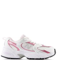 Buty młodzieżowe New Balance GR530RK - białe. Okazja: na co dzień. Kolor: biały. Materiał: guma, materiał, syntetyk. Szerokość cholewki: normalna #1