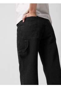 outhorn - Jeansy straight z prostymi nogawkami damskie - czarne. Stan: podwyższony. Kolor: czarny. Materiał: jeans #3