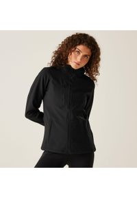 Regatta - Softshell roboczy damski Venturer z kapturem. Typ kołnierza: kaptur. Kolor: niebieski. Materiał: softshell. Sezon: zima. Sport: turystyka piesza #1