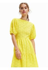 Desigual Sukienka codzienna Limon 23SWVW85 Żółty Regular Fit. Okazja: na co dzień. Kolor: żółty. Materiał: bawełna. Typ sukienki: proste. Styl: casual #1