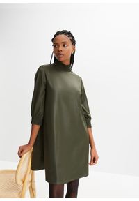 bonprix - Sukienka ze sztucznej skóry. Kolor: zielony. Materiał: skóra #1