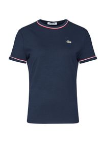 Lacoste T-Shirt TF5289 Granatowy Slim Fit. Kolor: niebieski. Materiał: bawełna