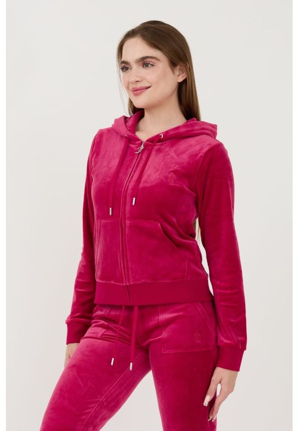 Juicy Couture - JUICY COUTURE Czerwona bluza Robertson Hoodie. Kolor: czerwony