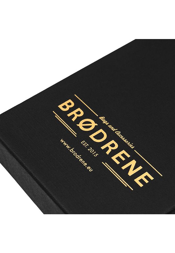 Skórzany cienki portfel slim wallet BRODRENE SW02LB jasnobrązowy. Kolor: brązowy. Materiał: skóra