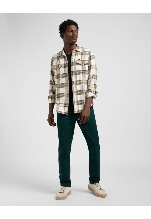 Lee - MESKIE SPODNIE LEE REGULAR CHINO JADE FOREST 112370607