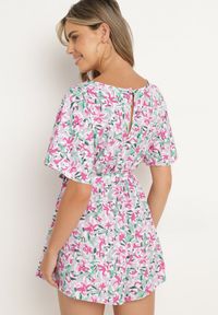 Born2be - Jasnofioletowy Kombinezon z Gumką w Pasie z Materiałowym Paskiem Tessianna. Okazja: na co dzień. Kolor: fioletowy. Materiał: materiał. Styl: elegancki, casual #3