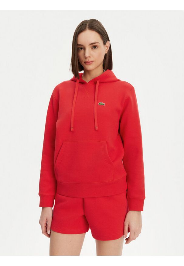 Lacoste Bluza SF8346 Czerwony Regular Fit. Kolor: czerwony. Materiał: bawełna, syntetyk