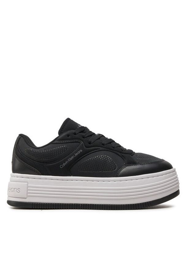 Calvin Klein Jeans Sneakersy Bold Platf Low Lace Mix In Mtl YW0YW01471 Czarny. Kolor: czarny. Materiał: skóra