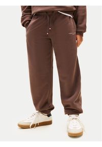 TOMMY HILFIGER - Tommy Hilfiger Spodnie dresowe Mini Corp KS0KS00662 Brązowy Regular Fit. Kolor: brązowy. Materiał: bawełna #1