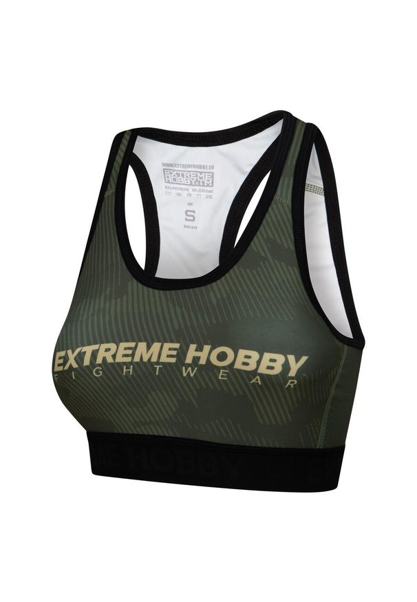 Stanik sportowy fitness siłownia MMA EXTREME HOBBY HAVOC. Kolor: zielony. Materiał: elastan, poliester. Sport: fitness