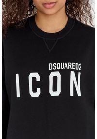 DSQUARED2 Czarna bluza damska z dużym logo icon, Rozmiar L. Kolor: czarny. Materiał: bawełna #5