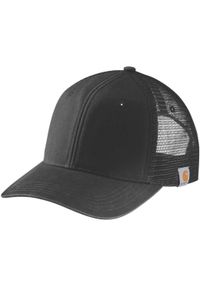 Czapka z daszkiem Carhartt Canvas Mesh-Back Cap. Kolor: czarny. Materiał: mesh