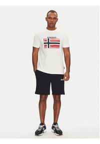 Napapijri T-Shirt S-Lari NP0A4IE52061 Biały Regular Fit. Kolor: biały. Materiał: bawełna