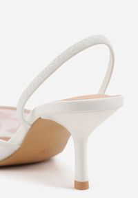 Renee - Białe Siateczkowe Czółenka na Szpilce z Haftami i Perełkami Branira. Okazja: na imprezę. Zapięcie: pasek. Kolor: biały. Wzór: haft. Obcas: na szpilce. Styl: elegancki #7