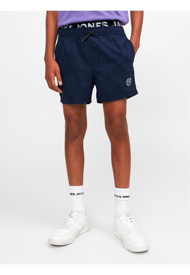 Jack&Jones Junior Szorty kąpielowe 12228535 Granatowy Regular Fit. Kolor: niebieski